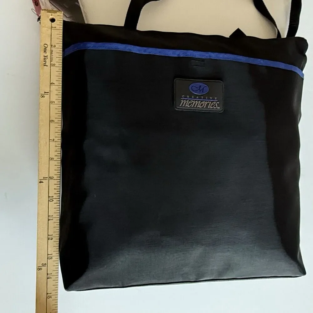 CREATIVE MEMORIES Black Nylon & Mesh Project Tote Bag Scrapbooking Crafting- NWT